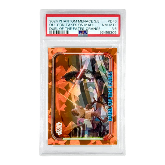 Duel Of The Fates 2024 Topps Star Wars Phantom Menace Orange 20/25 #DF6 PSA 8.5
