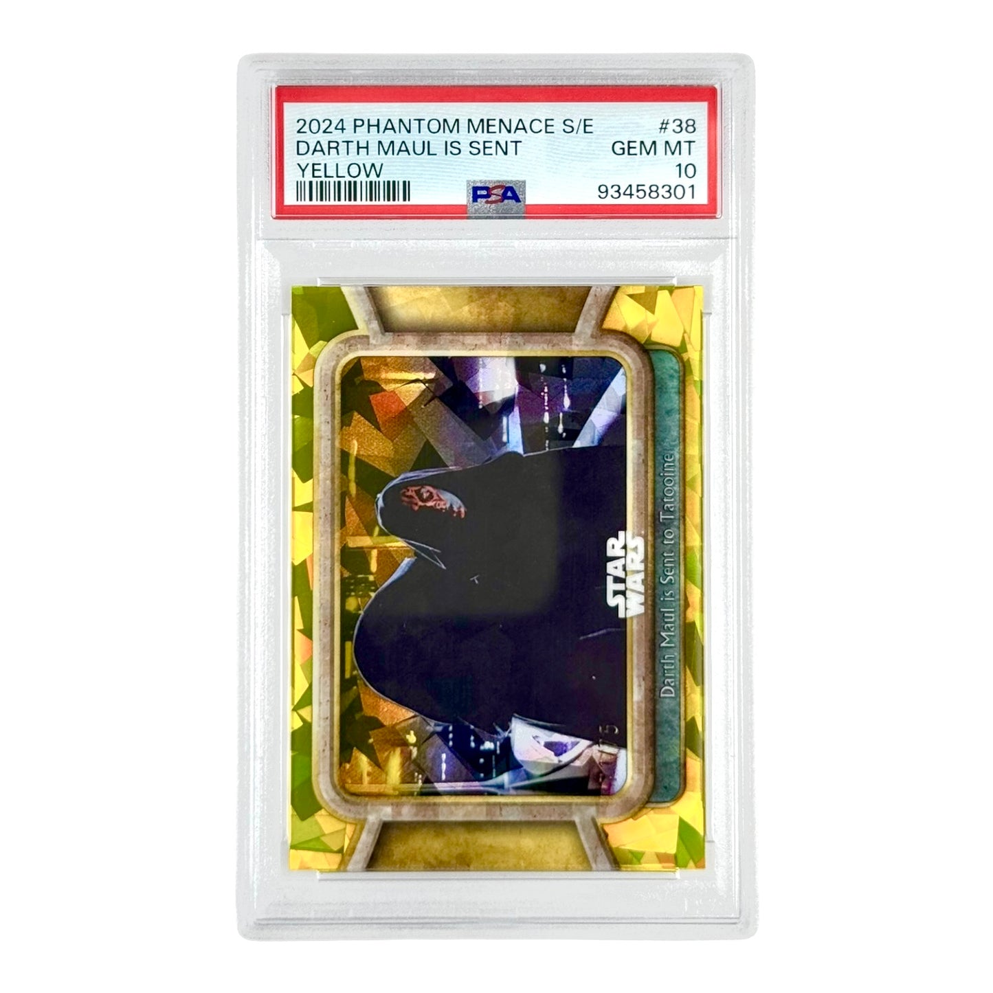 Darth Maul 2024 Topps Phantom Menace Sapphire Edition Yellow 71/75 #38 PSA 10