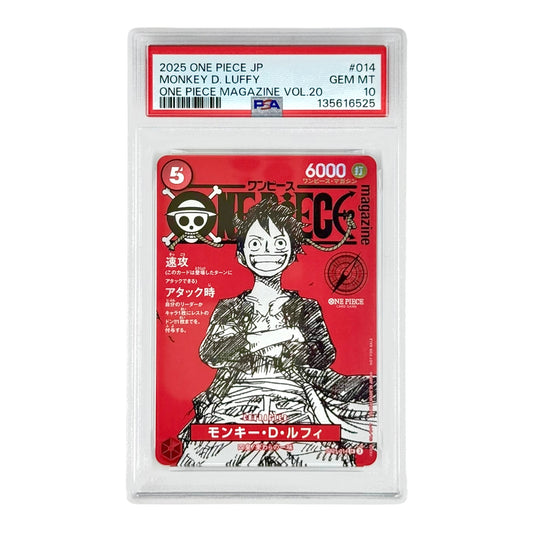 Monkey D.Luffy 2025 One Piece Japanese Magazine Vol.20 Promo #014 PSA 10