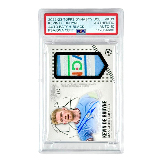 Kevin De Bruyne 2022-23 Topps Dynasty UCL Logo Tag Patch Auto 2/5 #KD3 PSA Auto 10