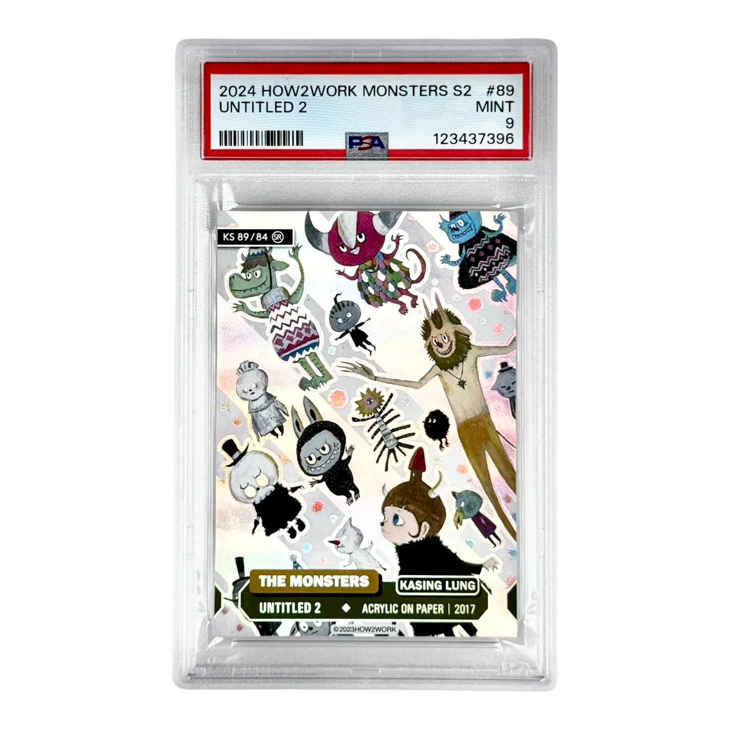 Labubu 2024 How2work The Monster Series 2 Foil Sketch #89 PSA 9