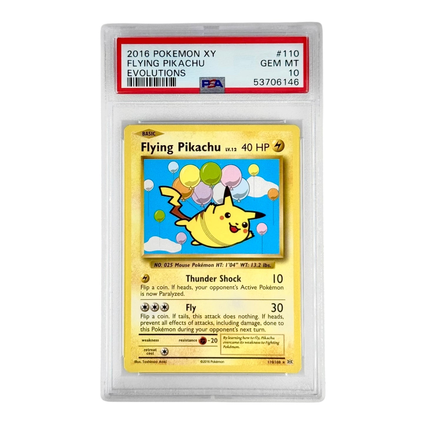 Flying Pikachu 2016 Pokemon XY Evolutions #110 PSA 10