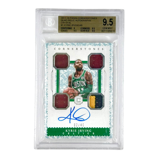 Kyrie Irving 2017-18 Cornerstones Quad Jersey Auto 02/40 #C-KIV BGS 9.5