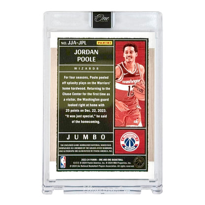 Jordan Poole 2023-24 One & One Basketball Jersey Relic Auto 46/75