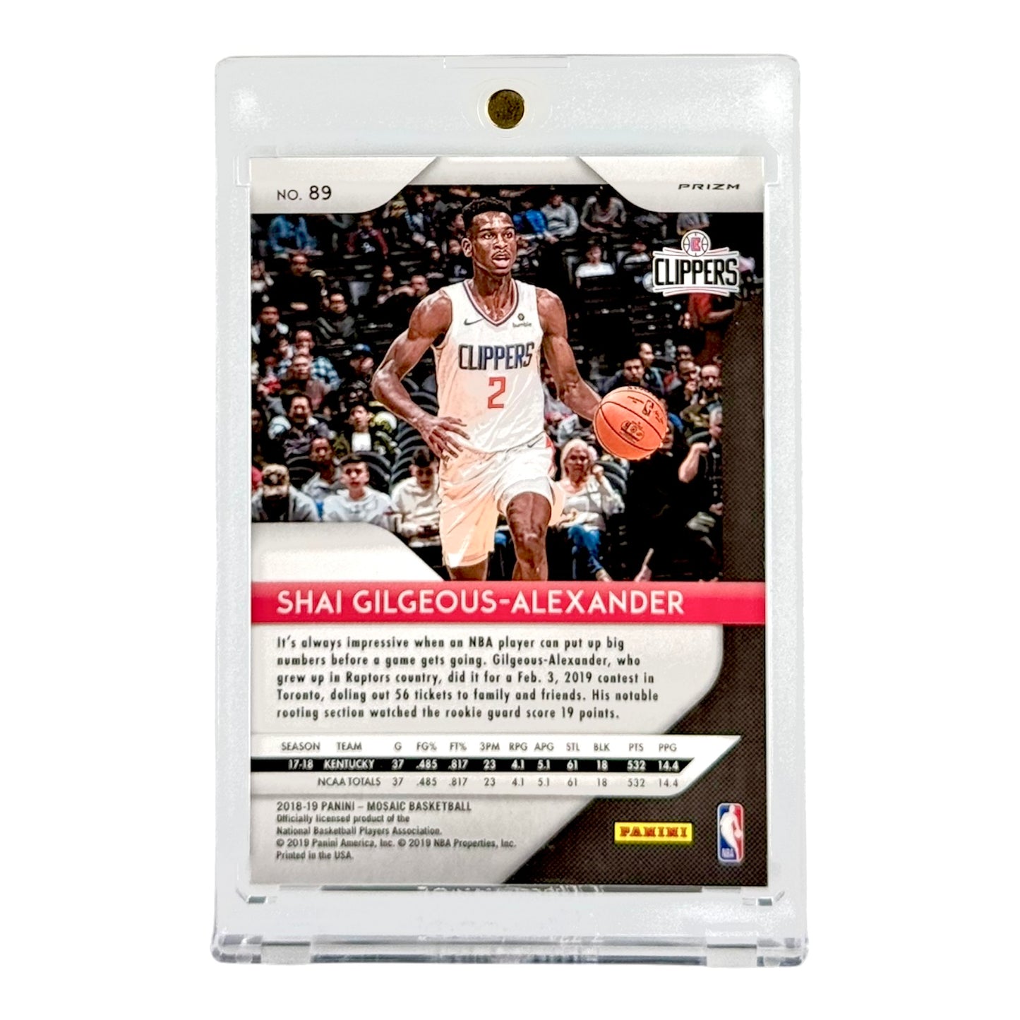 Shai Gilgeous Alexander 2018-19 Panini Mosaic Silver Rookie RC #89