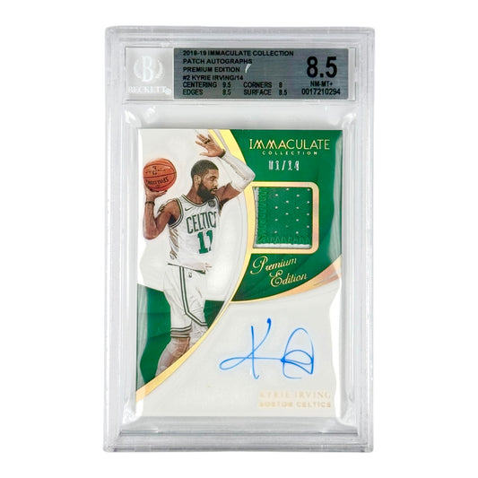 Kyrie Irving 2018-19 Immaculate Patch Auto Premium Edition 01/14 #PA-KIV BGS 8.5
