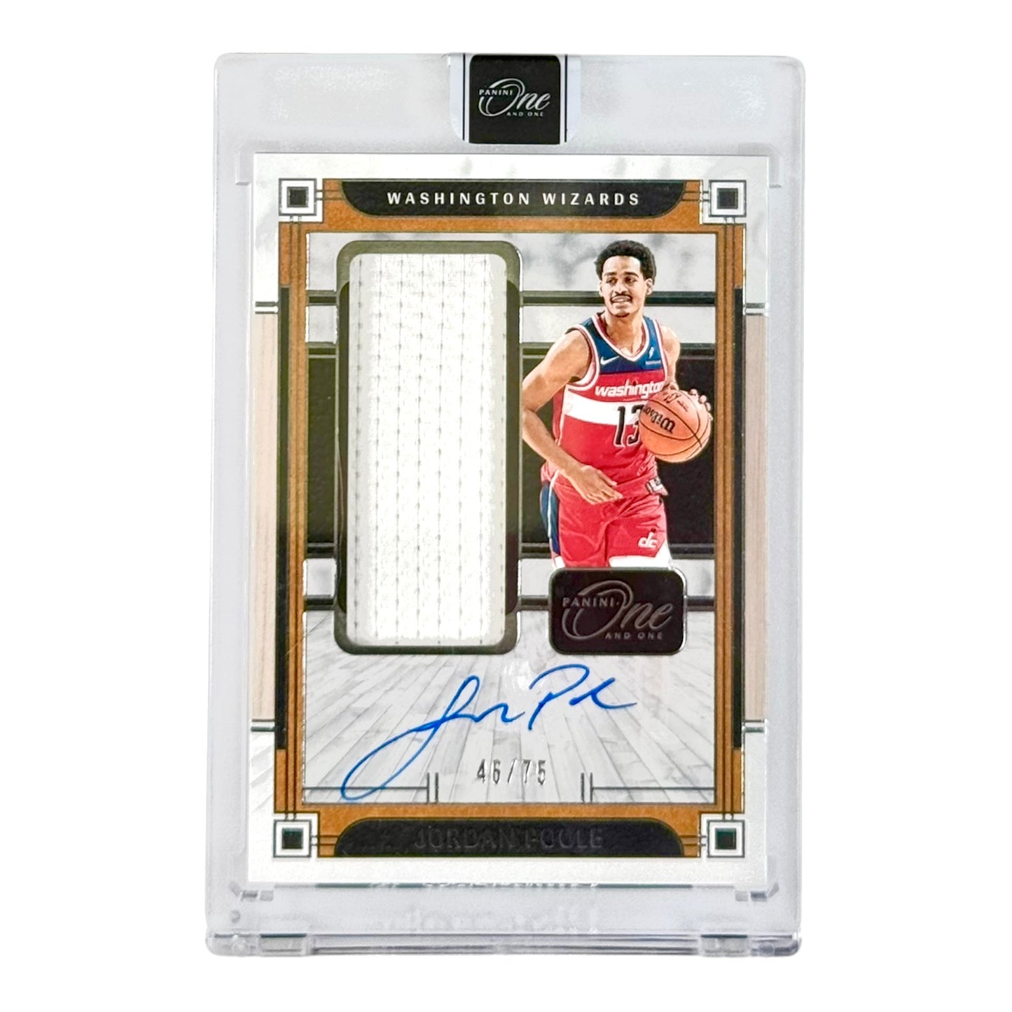 Jordan Poole 2023-24 One & One Basketball Jersey Relic Auto 46/75
