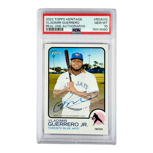 Vladimir Guerrero 2022 Topps Heritage Real One Auto #ROAVG PSA 10