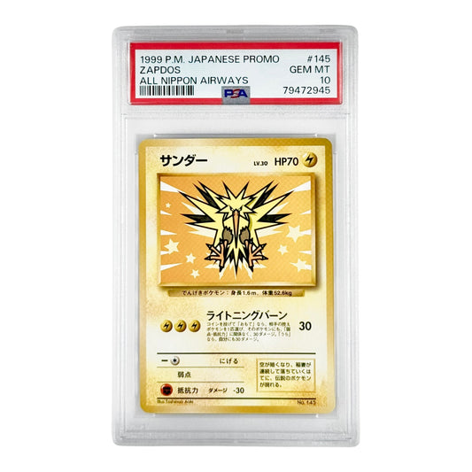 Zapdos 1999 Pokemon Japanese All Nippon Airways Promo #145 PSA 10