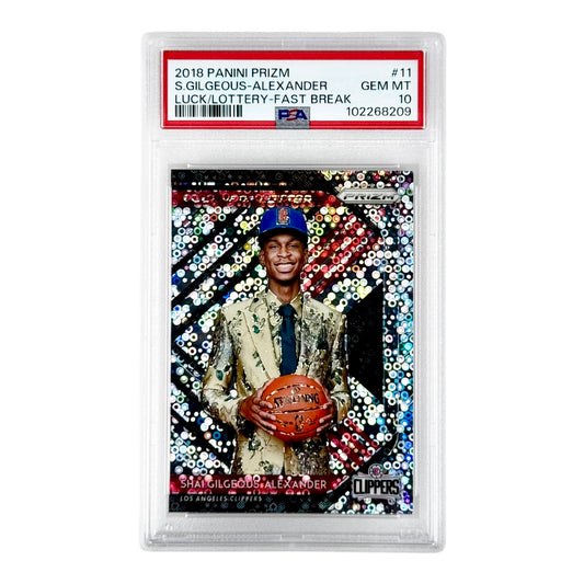 Shai Gilgeous Alexander 2018-19 Prizm Luck Of The Lottery Fast Break Rookie RC #11 PSA 10