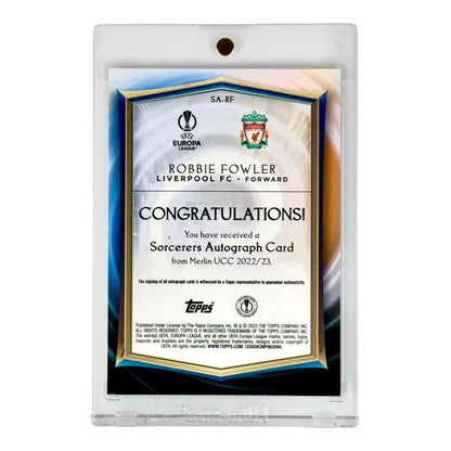 Robbie Fowler 2023 Topps Merlin Sorcerers Auto Gold Refractor 28/50 #SA-RF