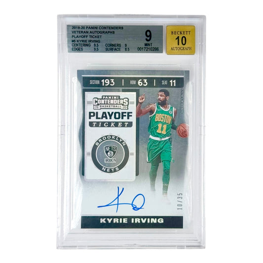 Kyrie Irving 2019-20 Contenders Playoff Ticket Auto 10/35 BGS 9 Auto 10