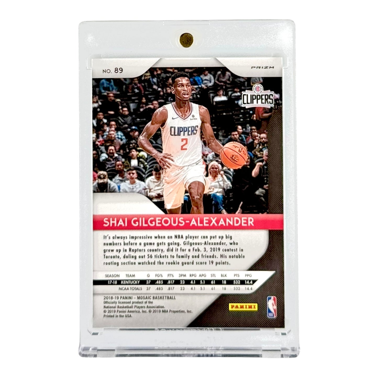 Shai Gilgeous Alexander 2018-19 Panini Mosaic Green Rookie RC #89