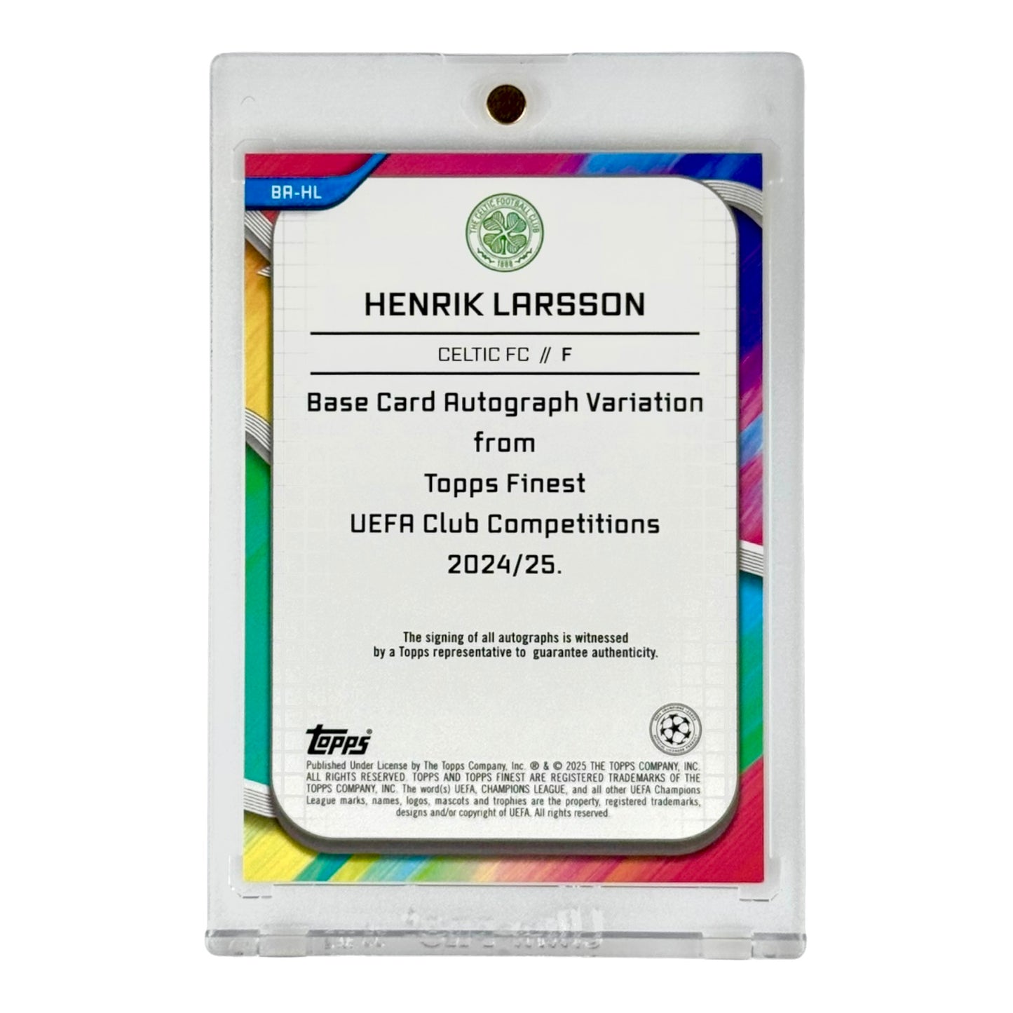 Henrik Larsson 2025 Topps Finest Auto Gold Refractor 47/50 #BA-HL