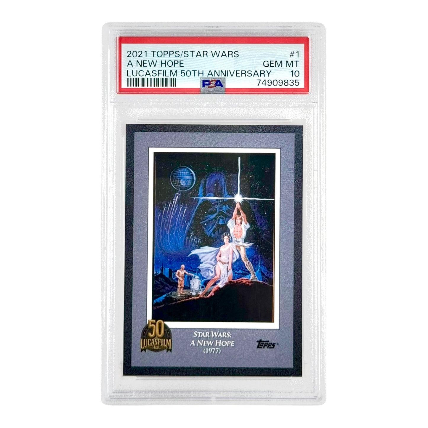 A New Hope 2021 Topps Star Wars Lucasfilm 50th Anniversary #1 PSA 10