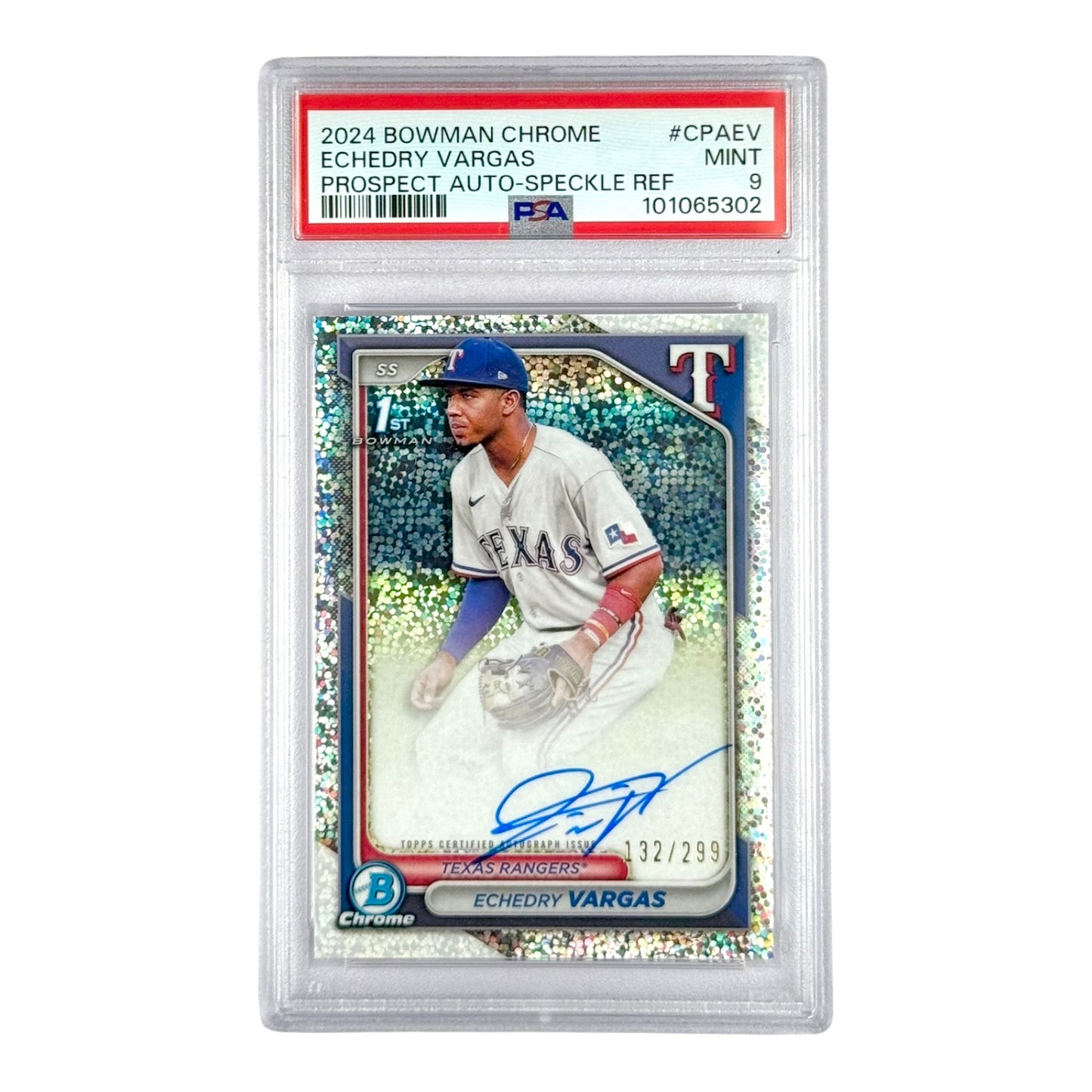 Echedry Vargas 2024 Topos Chrome Bowman 1st Prospect Auto 132/299 #CPAEV PSA 9