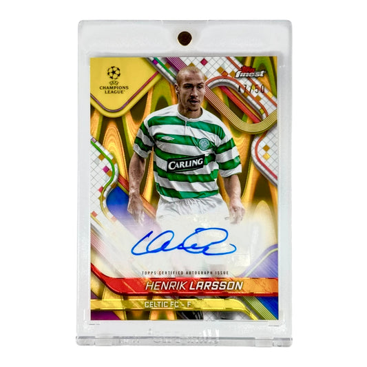 Henrik Larsson 2025 Topps Finest Auto Gold Refractor 47/50 #BA-HL
