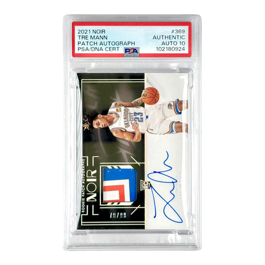 Tre Mann 2021-22 Noir Horizontal Rookie Patch Auto RC RPA 79/99 #369 PSA Auto 10