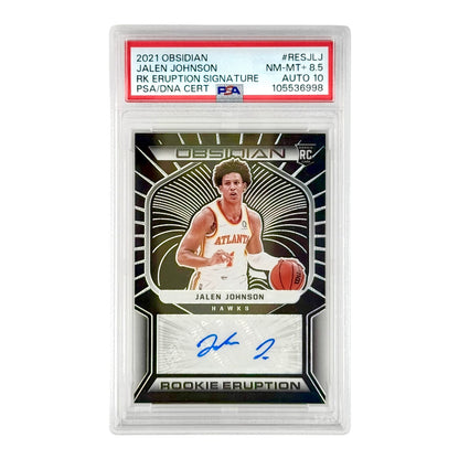Jalen Johnson 2021 Obsidian Rookie Eruption Auto 51/99 RC #RESJLJ PSA 8.5 AUto 10