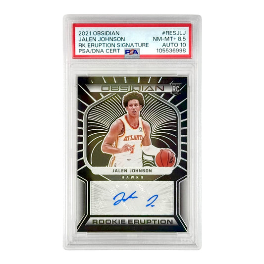 Jalen Johnson 2021 Obsidian Rookie Eruption Auto 51/99 RC #RESJLJ PSA 8.5 AUto 10