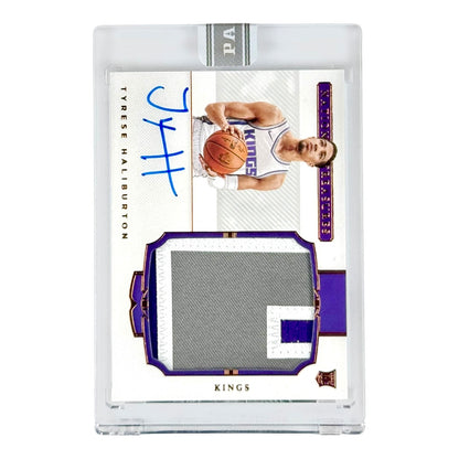 Tyrese Haliburton 2020-21 National Treasures White box 1 of 1 Rookie Patch Auto RC RPA #103