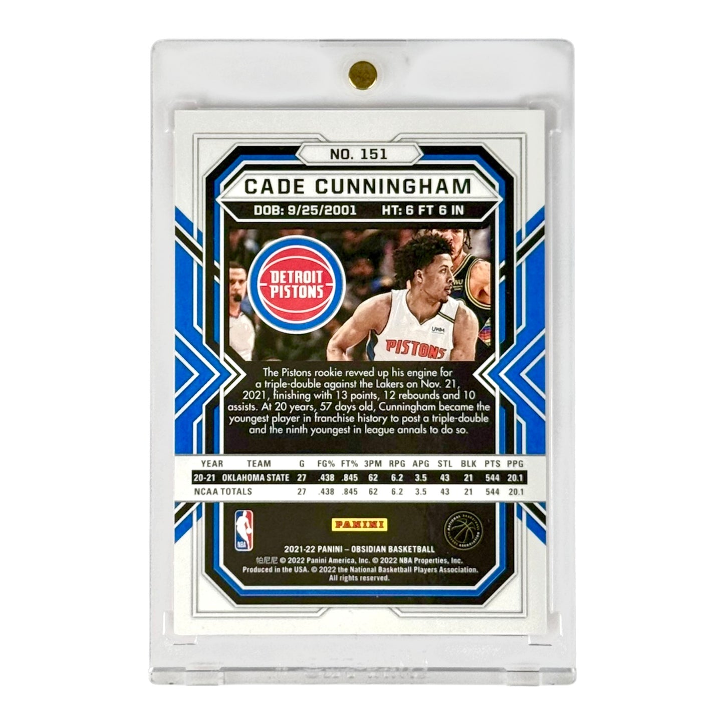 Cade Cunningham 2021-22 Obsidian Rookie RC #151