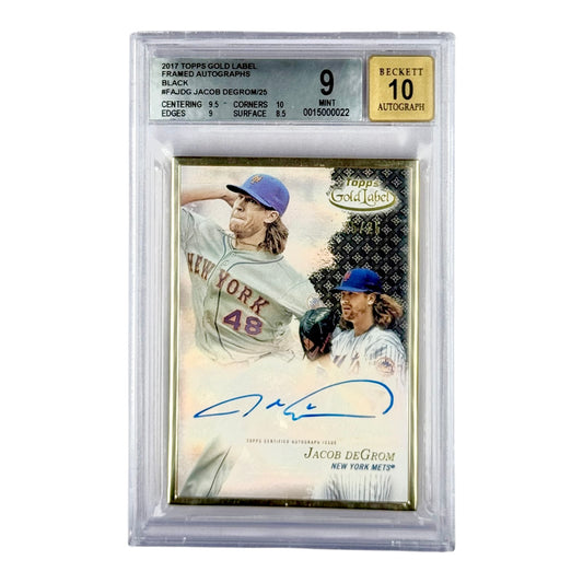 Jacob Degrom 2017 Topps Gold Label Framed Auto 25/25 #FAJDG BGS 9 Auto 10