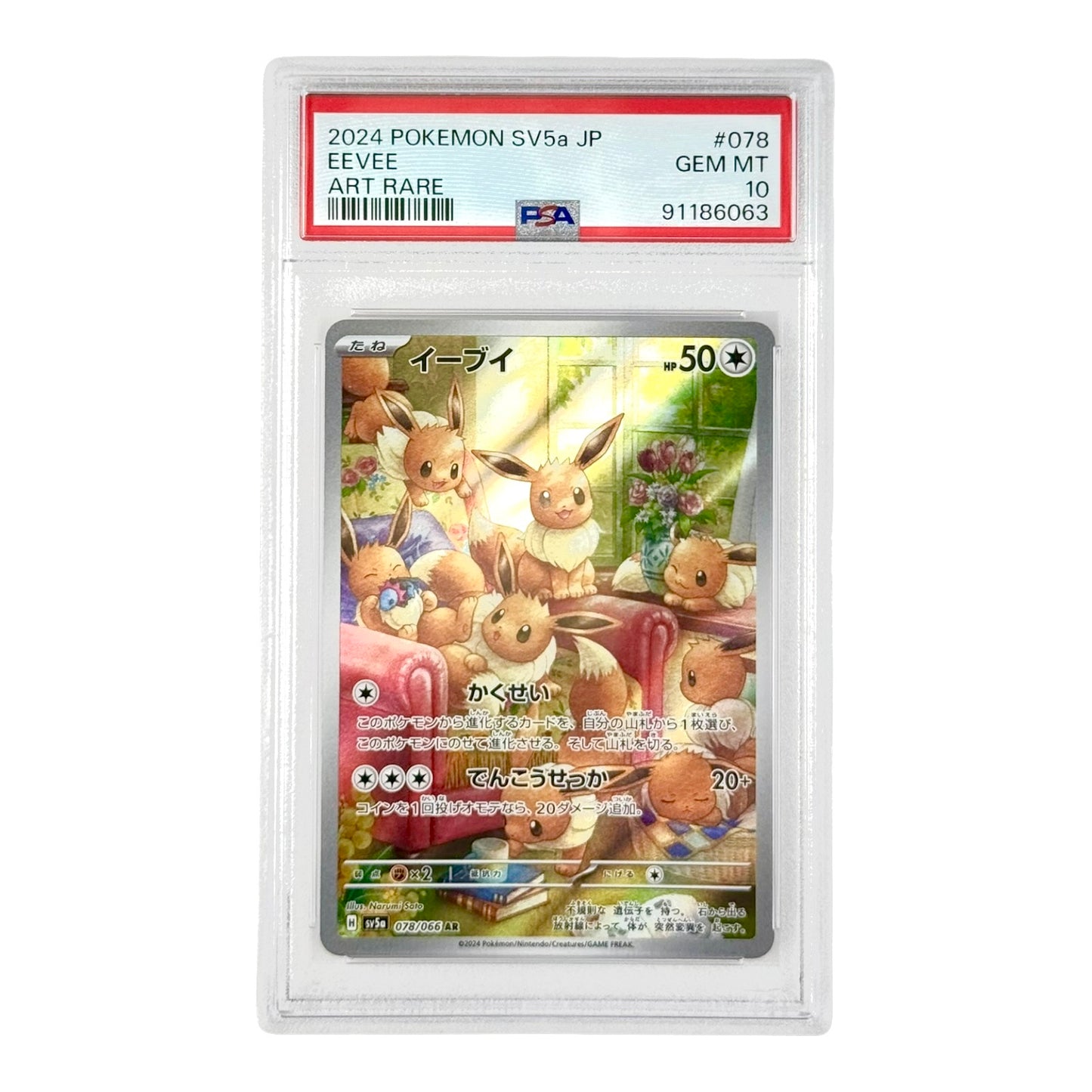 Eevee 2024 Pokemon Japanese Sv5a #078 AR PSA 10