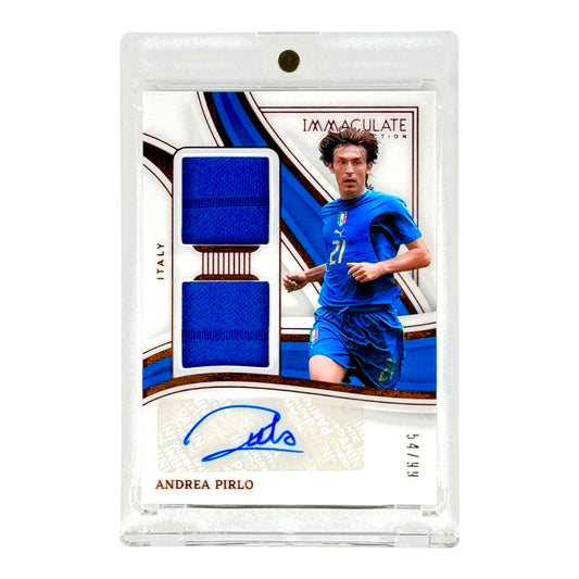 Andrea Pirlo 2023-24 Immaculate Game Worn Dual Jersey Auto 54/99 #DA-AP
