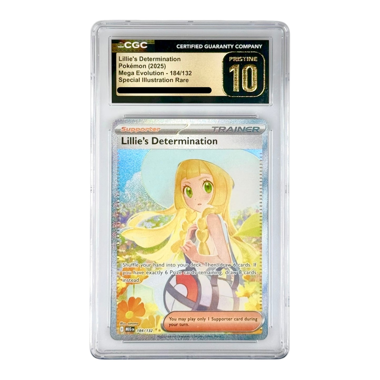 Lillie's Determination 2025 Pokemon English Mega Evolution Special Illustration Rare #184 CGC Pristine 10