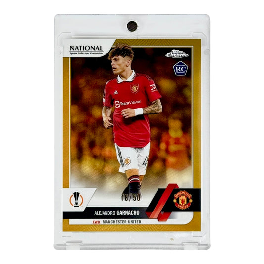 Alejandro Garnacho 2023 Topps Chrome National Sports Collectors Convention 18/50 Rookie RC #UEFA-21