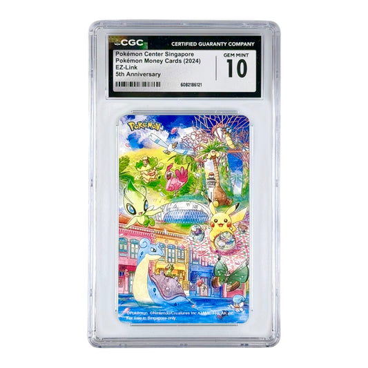 Pokemon Center Singapore 2024 EZ Link Card 5th Anniversary CGC 10