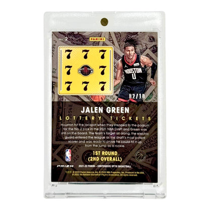 Jalen Green 2021-22 Panini Contenders Optic Lottery Tickets Gold 02/10 #2