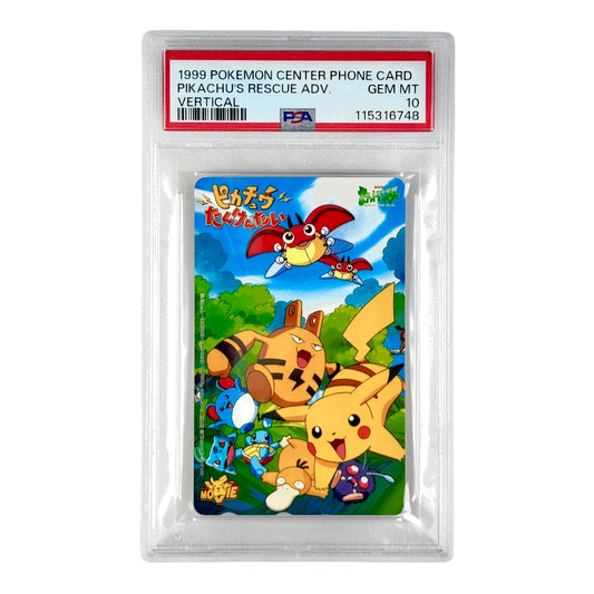 Pikachu's Rescue Adventure 1999 Pokemon Center Phone Card Promo PSA 10