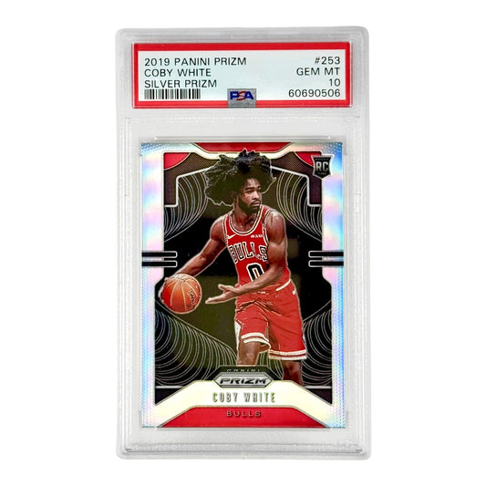 Coby White 2019-20 Prizm Silver Rookie RC #253 PSA 10