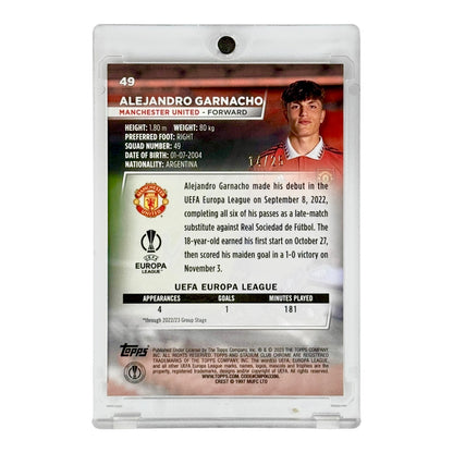 Alejandro Garnacho 2023 Topps Chrome Stadium Members Only 14/25 Rookie RC #49