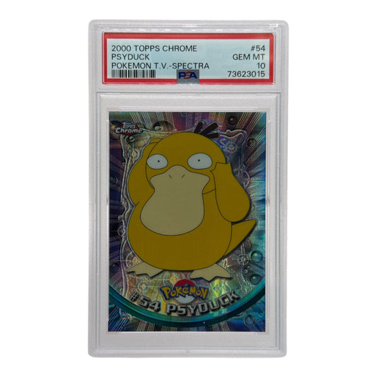 Psyduck 2000 Pokemon Topps Chrome TV Spectra #54 PSA 10