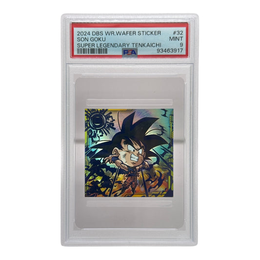 Son Goku 2023 Lotte Dragonball Wafer Sticker SEC #32 PSA 9