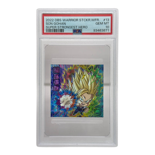 Son Gohan 2022 Dragonball Warrior Wafer Sticker Super Strongest Hero MGR #13 PSA 10