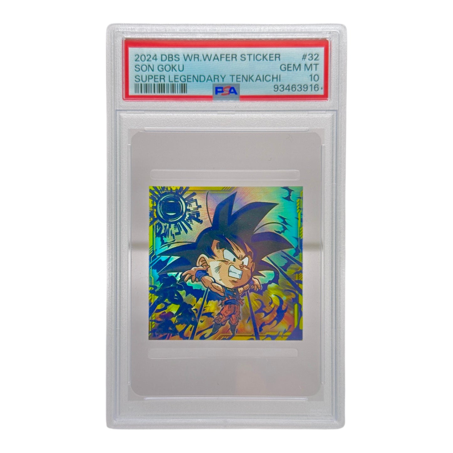 Son Goku 2023 Lotte Dragonball Wafer Sticker Super Legendary Tenkaichi SEC #32 PSA 10