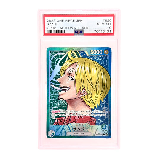 Sanji 2022 One Piece Japanese OP02 #026 Leader Alt Art PSA 10