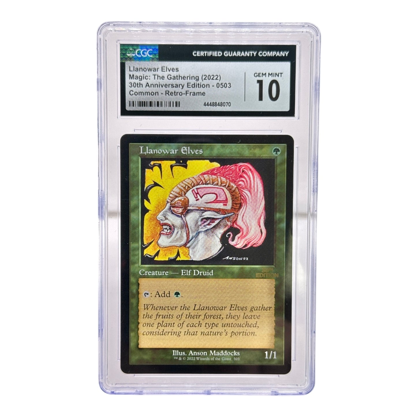 Magic The Gathering 2022 30th Anniversary Edition Llanowar Elves Retro Frame CGC 10