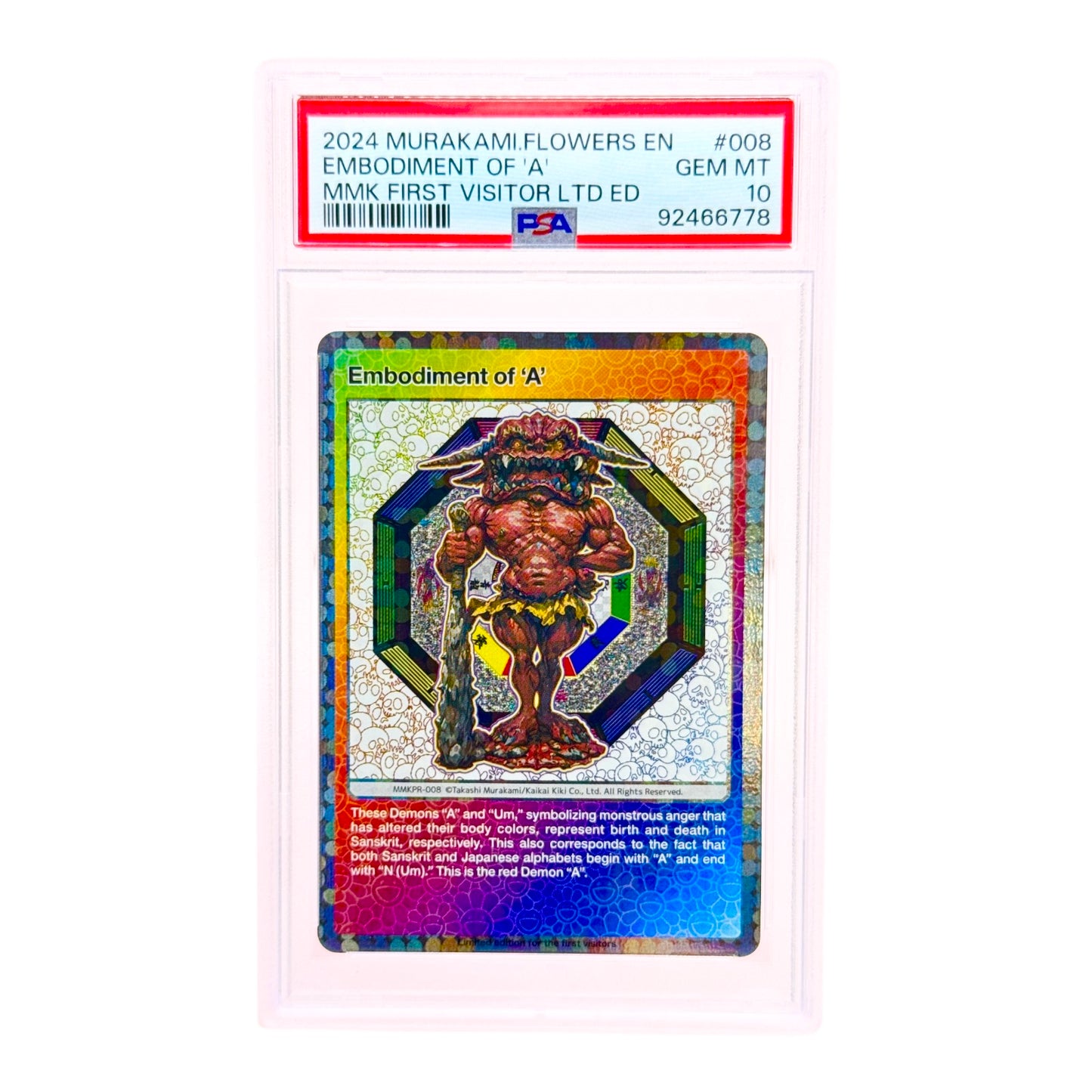 Embodiment of "A" 2024 Takashi Murakami Mononoke Flowers English First Visitor Limited Edition #008 PSA 10