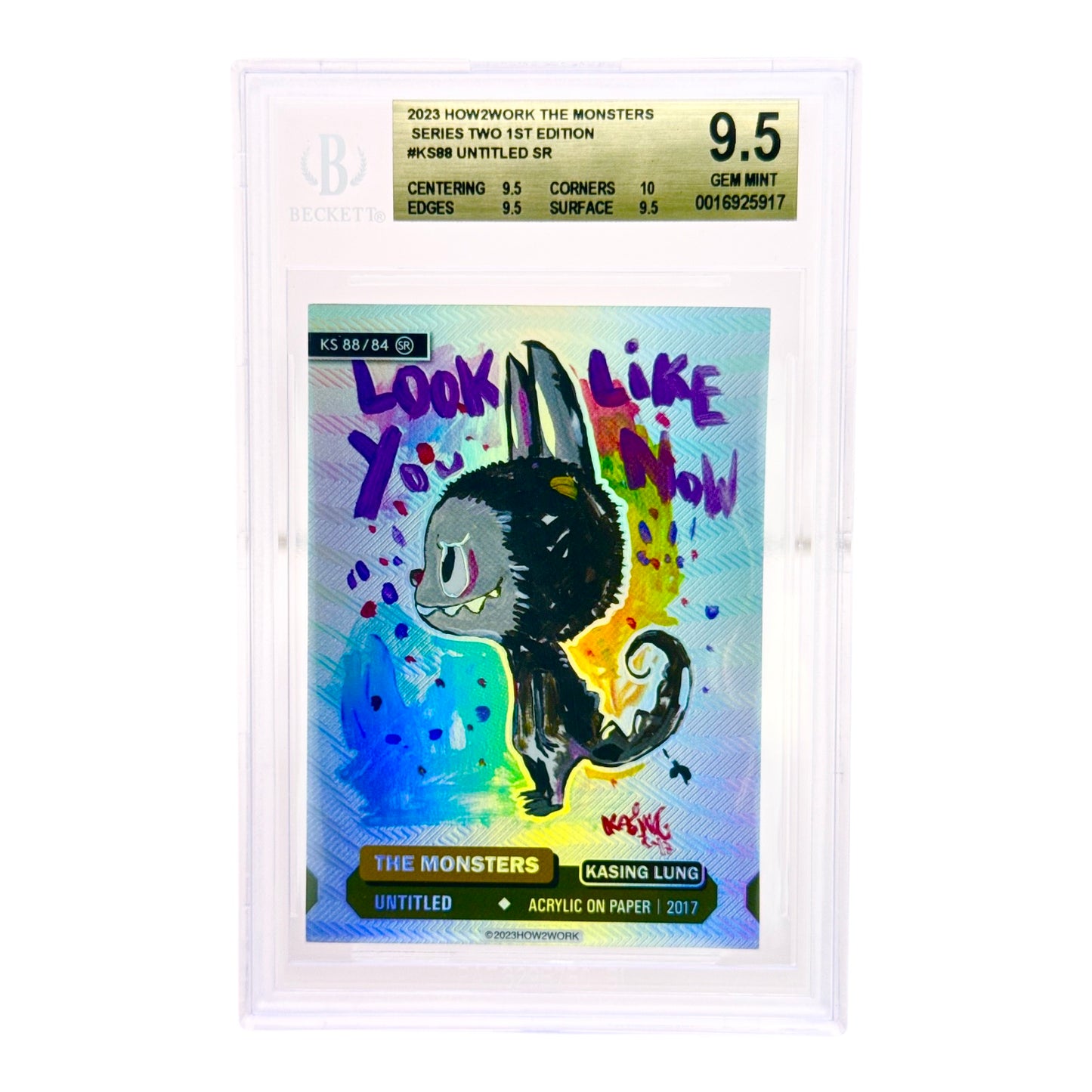 How2work The Monsters Series Two 1st Edition Kasing Lung Labubu #KS88 SR BGS 9.5