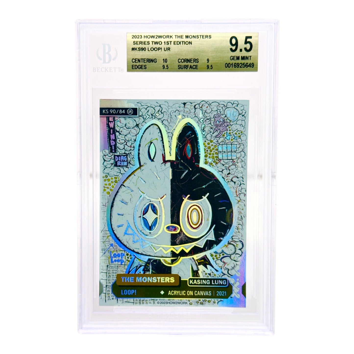 How2work The Monsters Series Two 1st Edition Kasing Lung Labubu #KS90 UR BGS 9.5