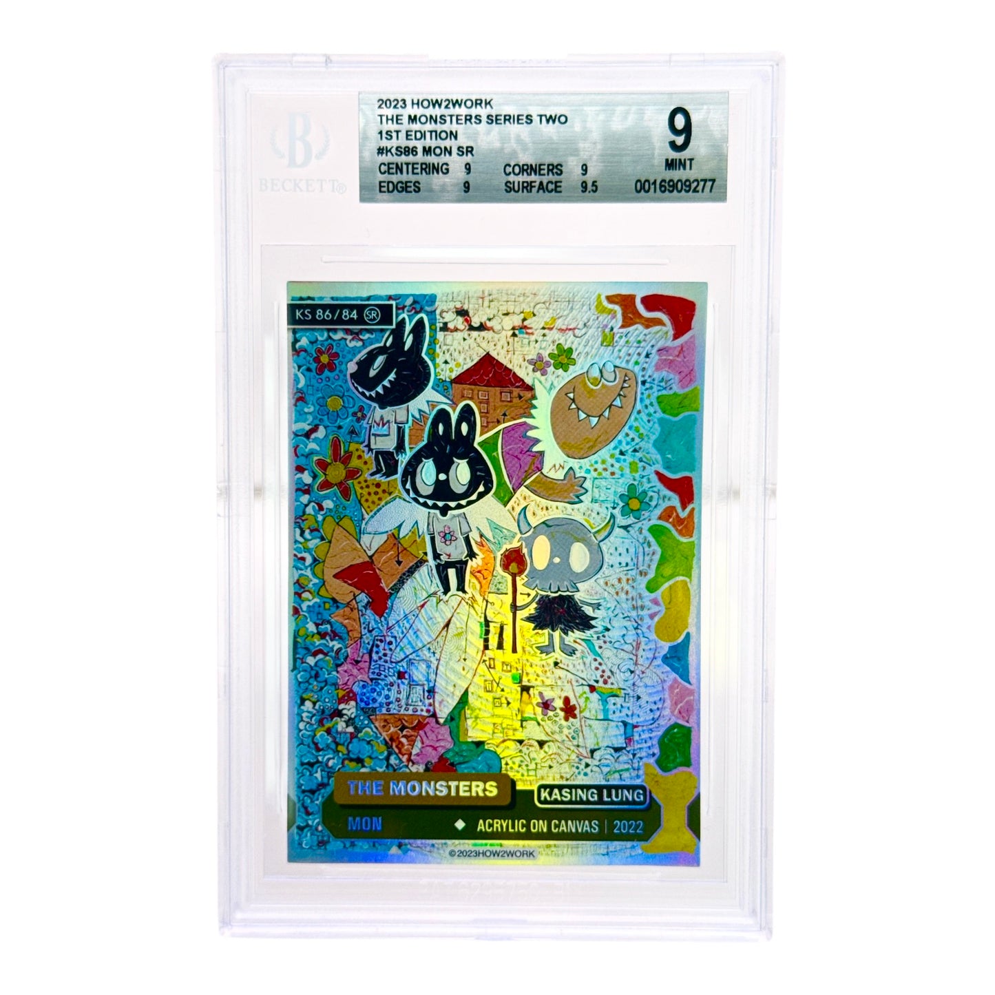 2023 How2work the Monsters Series 2 Kasing Lung Labubu SR #KS86 BGS 9