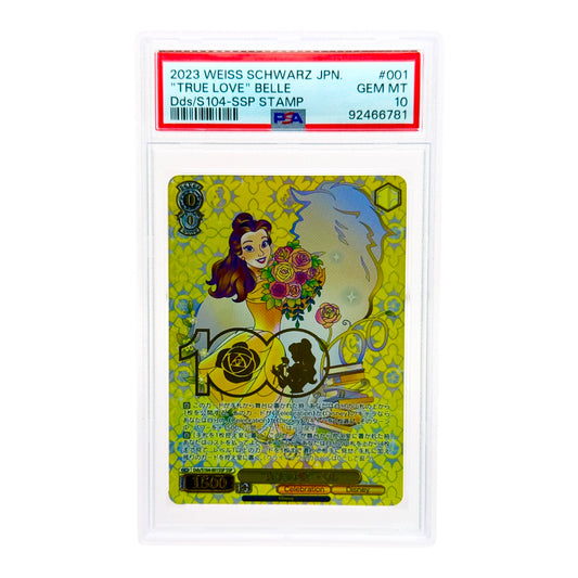 Belle 2023 Weiss Schwarz Disney 100 Japanese Gold Stamp SSP PSA 10 #001