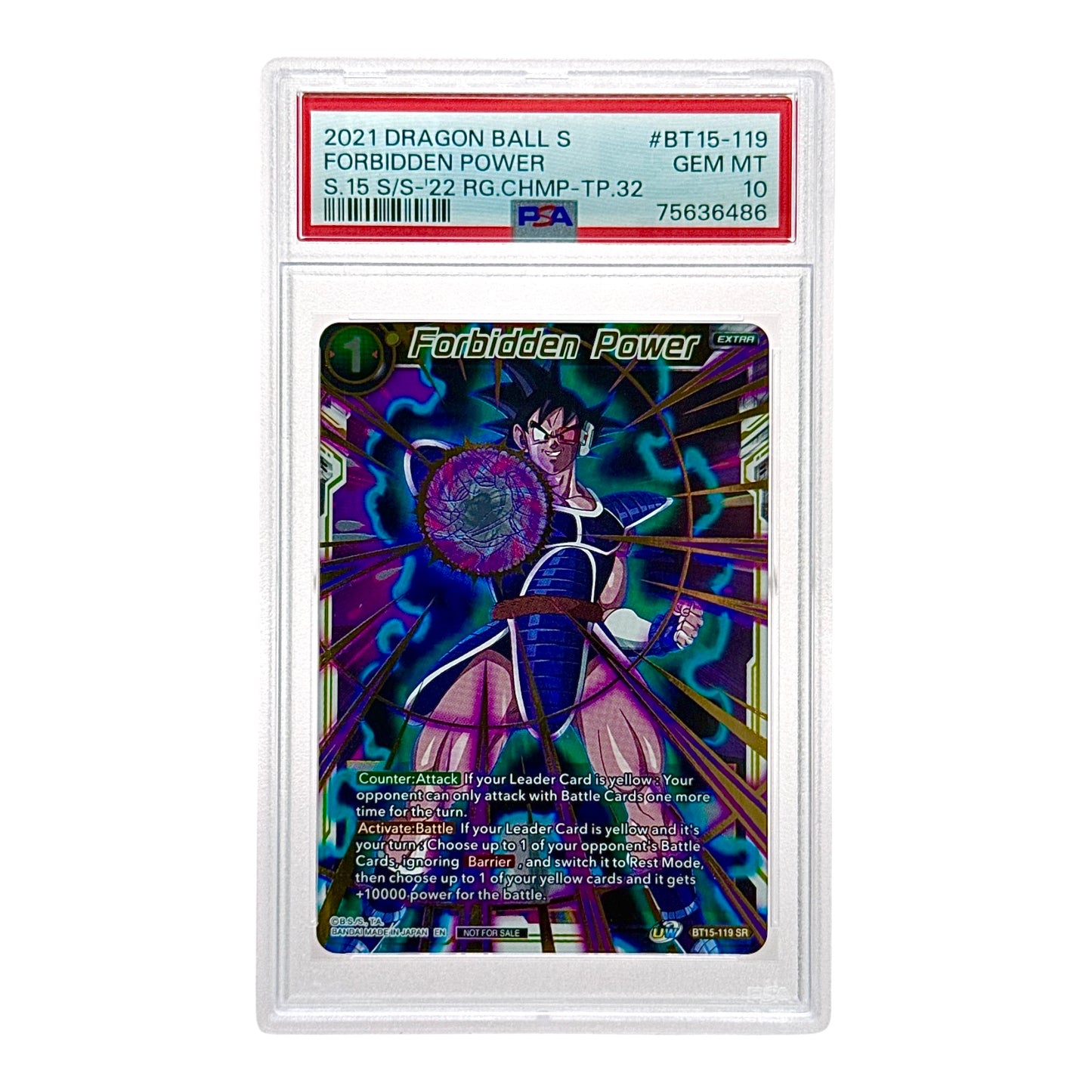 Regional Championship Top 32 Promo 2021 Dragonball Super BT15-119 SR PSA 10