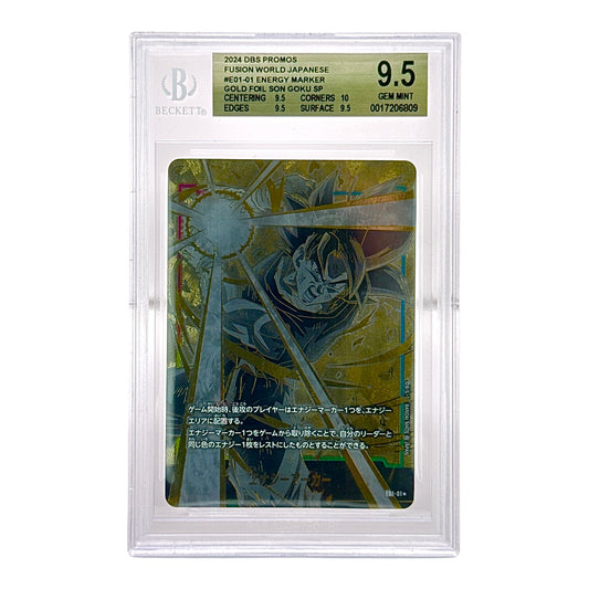 Son Goku 2024 Dragonball Fusion World Energy Marker Promo E01 #01 BGS 9.5