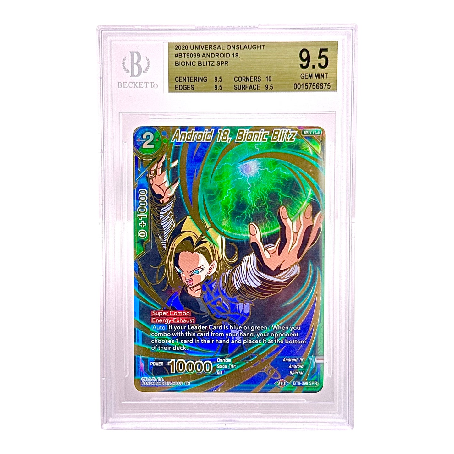 Andriod 18 2020 Dragonball Super Card Game BT9 #099 SPR BGS9.5